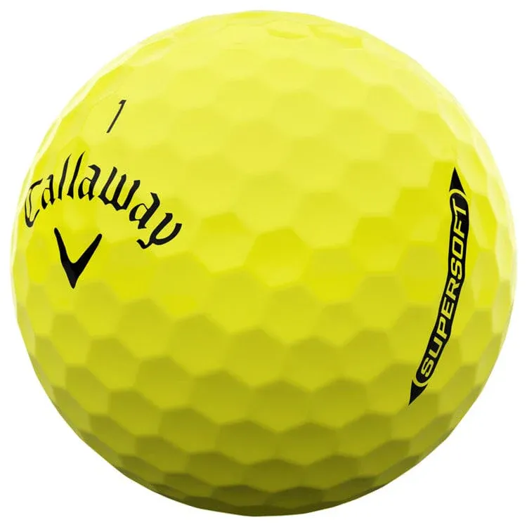 Pelotas de golf Callaway 2025 Supersoft amarillas (paquete de 12) - Imagen 3