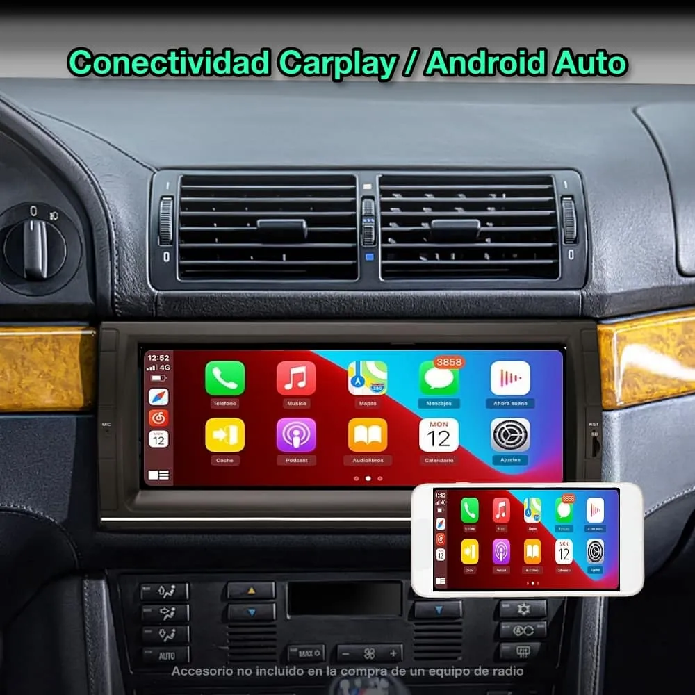 BMW Serie 5 E39, X5 E53 1995-2006, 10,25” Pulgadas - Imagen 5