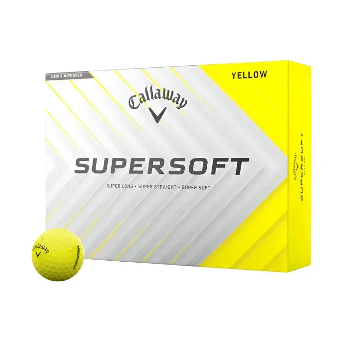 Pelotas de golf Callaway 2025 Supersoft amarillas (paquete de 12) - Imagen 4