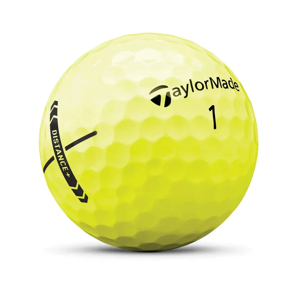 Pelotas de golf TaylorMade Distance Plus amarillas (paquete de 12) - Imagen 2
